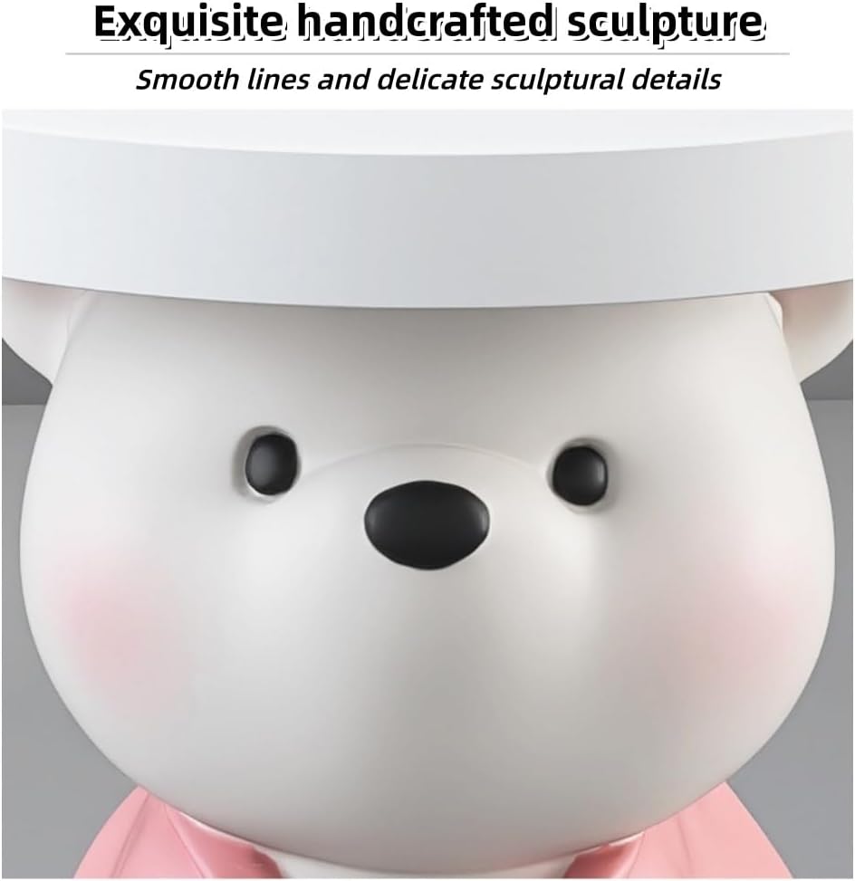 Resin Bear Statue Side Table, Modern and Simple Bear Ornaments, Small Cute Ni...