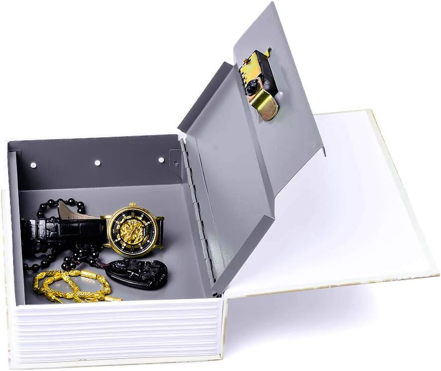 Diversion Book Safe Storage Box (9.5"×6"×2.2"), Dictionary Secret Safe Can with Security Combination Lock, Diversion Book Hidden Safe (Paris-Code)