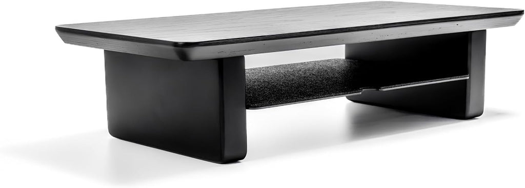 Raico Desk Cockpit Shelf Monitor Stand System Dual Screen Setup Wood Large Desk Accessory Organizer Unit (Black Wood, Small | 18.8 Inches)