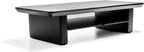 Raico Desk Cockpit Shelf Monitor Stand System Dual Screen Setup Wood Large Desk Accessory Organizer Unit (Black Wood, Small | 18.8 Inches)