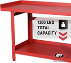 AFF 3990 Heavy-Duty Workbench, 61"" x 25"", 1,300 lb Capacity, Red