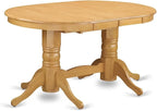 East West Furniture VAAN5-OAK-C 5 Piece Dining Table Set for 4 Includes an Oval Kitchen Table with Butterfly Leaf and 4 Linen Fabric Kitchen Dining Chairs, 40x76 Inch, Oak