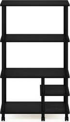 Furinno Turn-N-Tube Bakers Rack with Wheels, 4-Tier Kitchen Storage Cart, Kitchen Cart, Coffee Bar, Pantry Organizers and Storage, Dark Americano