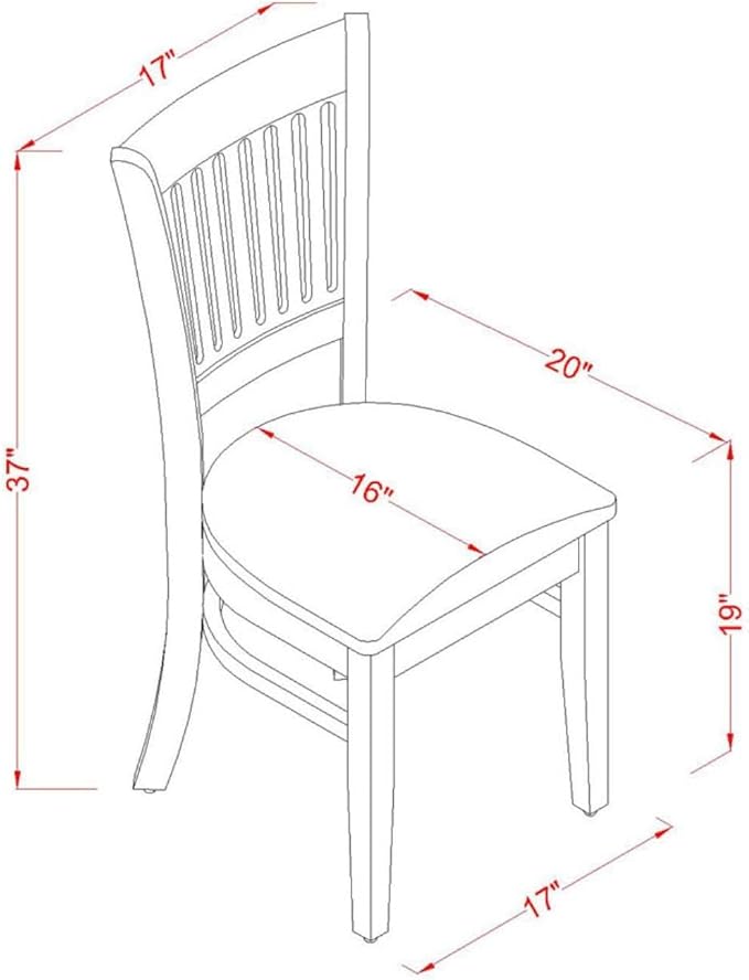 East West Furniture VAC-ESP-C Vancouver Kitchen Dining Chairs - Linen Fabric Upholstered Wooden Chairs, Set of 2, Espresso