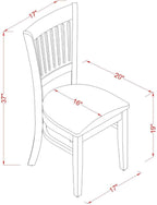 East West Furniture VAC-ESP-C Vancouver Kitchen Dining Chairs - Linen Fabric Upholstered Wooden Chairs, Set of 2, Espresso
