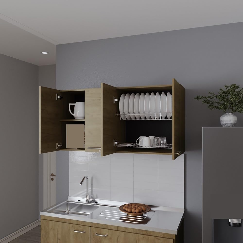 Pantry Sideboard Wall Cabinet, Saving Space Storage Cabinet for Kitchen Close...