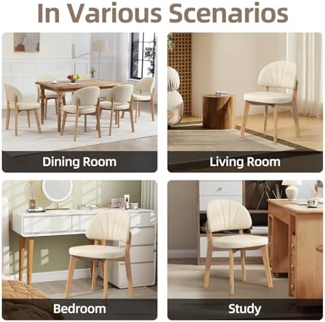PU Leather Dining Chairs Set of 4, Upholstered Kitchen & Dining Room Chai...