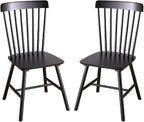Wooden Windsor Dining Chairs Set of 2 Wood Dining Room Chair Black Spindle Side Kitchen Room Country Farmhouse Chairs