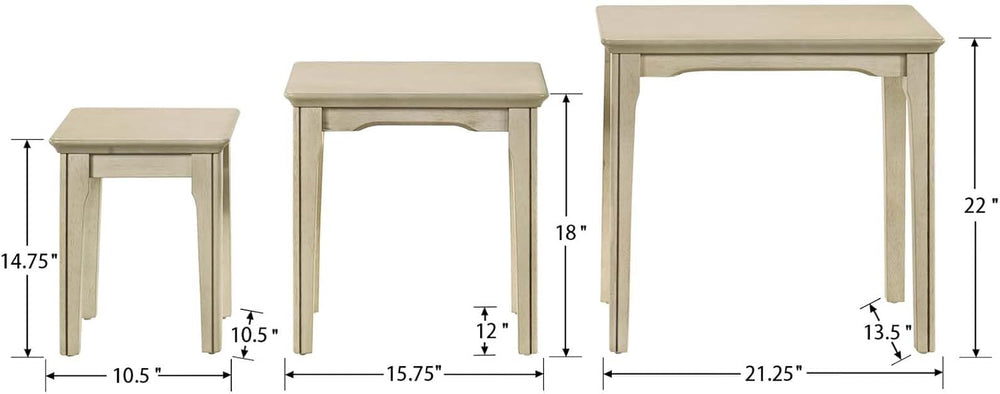 Kmax Nesting Tables Set of 3, Small Sofa Side Table Rustic Stacking End Table...