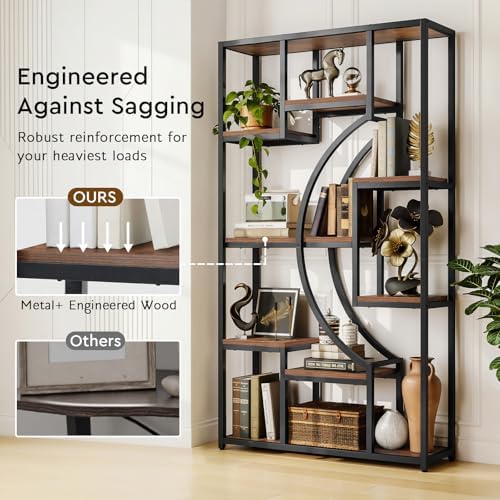 HolliWill 70.8" Tall Bookshelf Set of 2, 79" Wide Geometric Display...