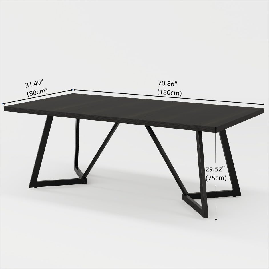 Tribesigns 70.86-Inch Large Dining Table for 6-8, Modern Dining Room Table wi...
