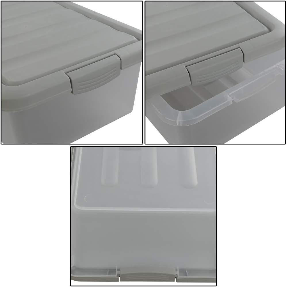 14 Quart Plastic Storage Box, Clear Storage Bin with Lid, 2 Packs