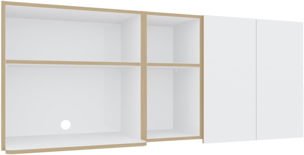 Mid-Century Wall Cabinet, Farmhouse Locker with 2 Doors and 4 Shelves,for Kit...