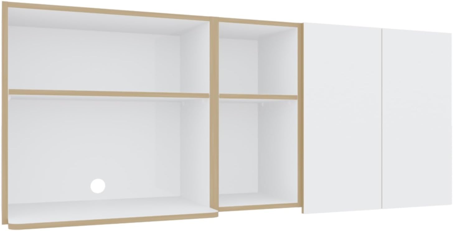 Mid-Century Wall Cabinet, Farmhouse Locker with 2 Doors and 4 Shelves,for Kitchen Home