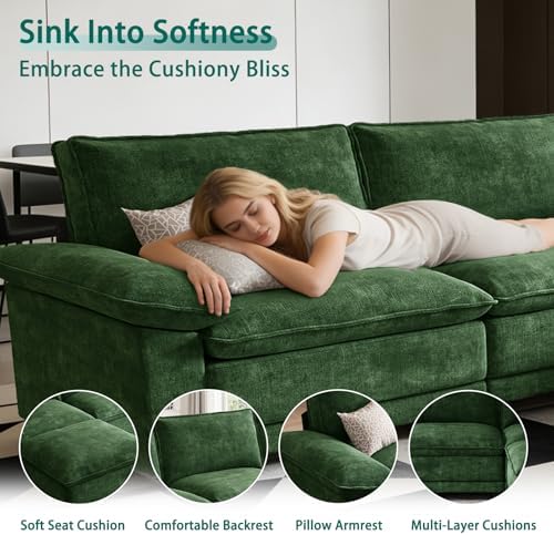 140" Modular Sectional Couch, U Shaped Cloud Sofa for Living Room | Comf...