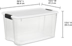 Sterilite 20-Pack Ultra Latching Box, Storage Bins with Lids, Clear Plastic, 70 Quart - Heavy-Duty Organizing Containers for Closet, Bathroom, and Office