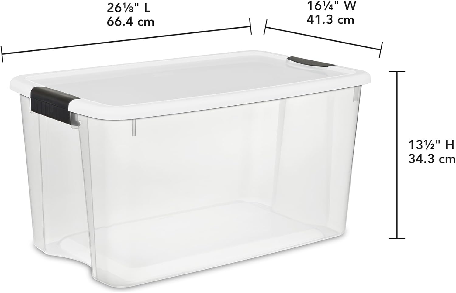 Sterilite 4 Pack Ultra Latching Box, Storage Bins with Lids, Clear Plastic, 70 Quart - Heavy-Duty Organizing Containers for Closet, Bathroom, and Office