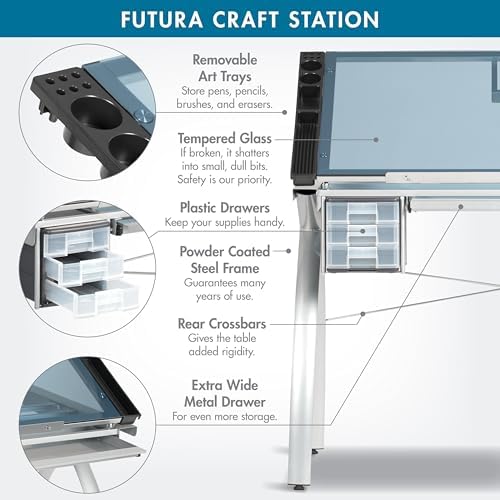 SD Studio Designs 10050 Futura Craft & Drawing Table with Adjustable Temp...