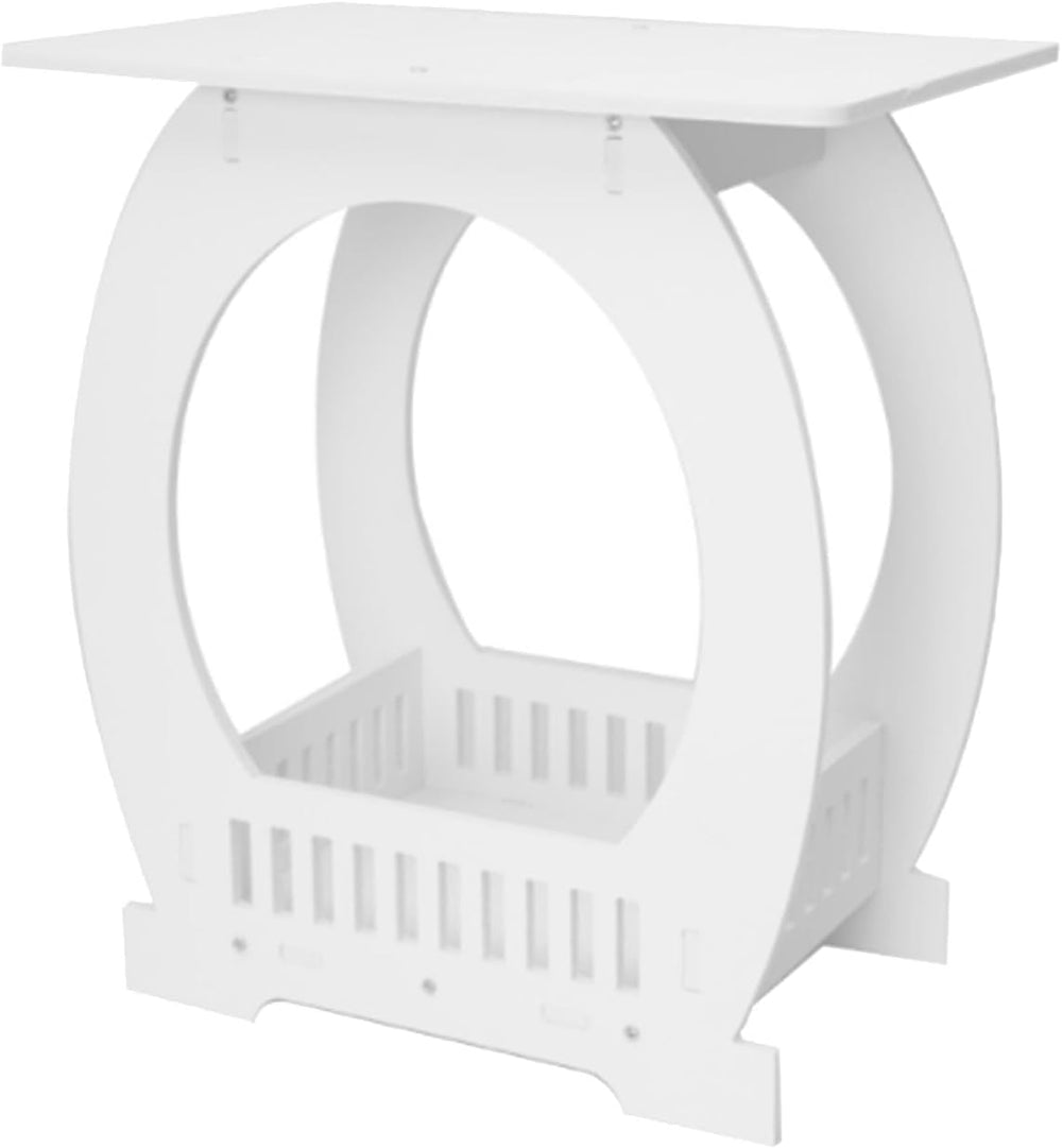 Modern Square Design Small End Table with Rounded Edges Space Efficient for S...