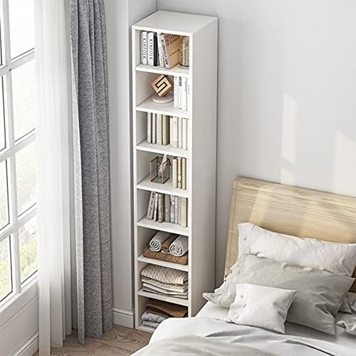 IOTXY Small Narrow Corner Bookcase - 71" Tall Gap Storage Cabinet, White