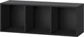 IOTXY DIY Modular Cube Bookcase - CubeXY Customizable Stackable Expandable Basic Shelving Units, 3-Cube Wooden Open Bookshelf for Fabric Storage Bin Organizer, Black