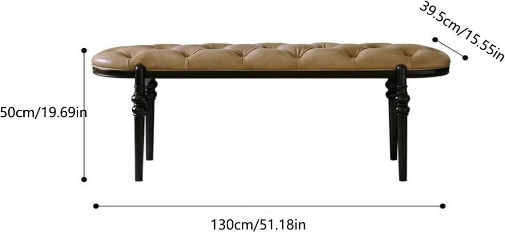 Modern Upholstered Bedroom Benches with Black Legs Genuine Leather Bench for ...