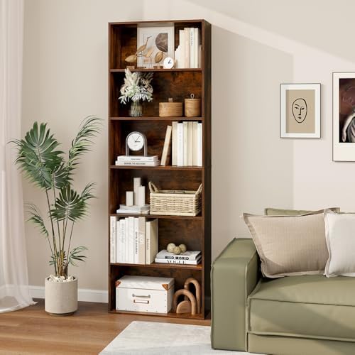 Tangkula 6-Tier Bookcase, 70” Tall Freestanding Bookshelf with 6 Open Shelves...