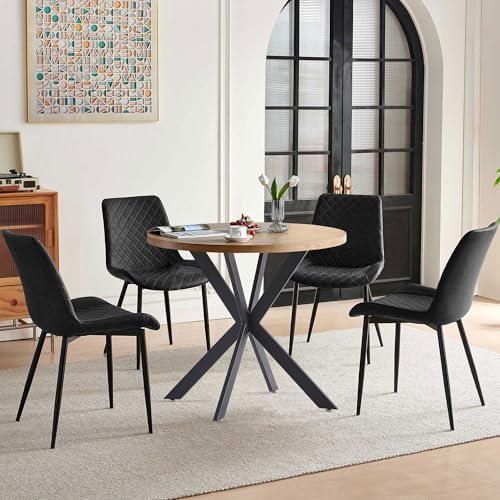 PU Leather Dining Chairs Set of 4, Modern Armless Dining Room Chairs, Comfy U...