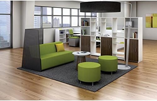 Steelcase Turnstone Alight Lounge Round Ottoman: Brushed Aluminum Legs