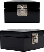 Mother of Pearl Mini Jewelry Box - Organizer for Earring Necklace Ring & Bracelet Jewelry Display Storage Case for Woman Unique Gifts (Crane_Black)