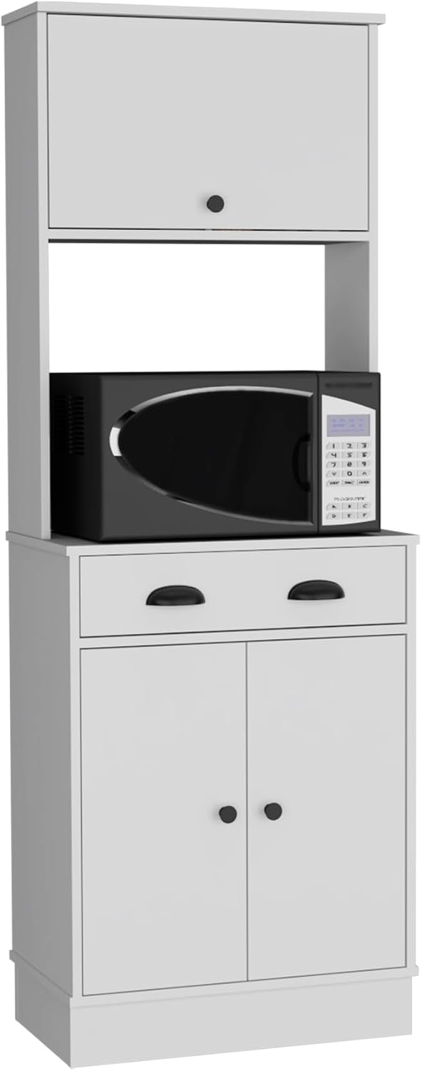 Apex Kitchen Pantry 66.3" H with Drawer, 2 Cabinets, and Microwave Stand...