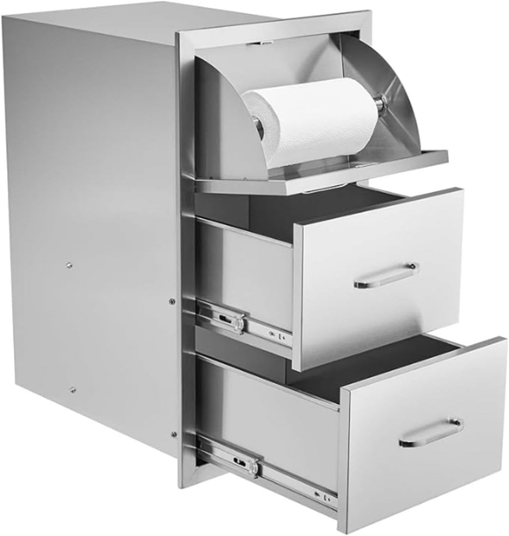 Outdoor Kitchen Drawers, 17" W x 30" H x 21" D Stainless Steel...