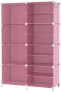 AWTATOS Closet Organizer 8 Cube Storage Shelves Clothes Organizers Closet Storage Stackable Cubby Shelving for Closet Bedroom Living Room Pink