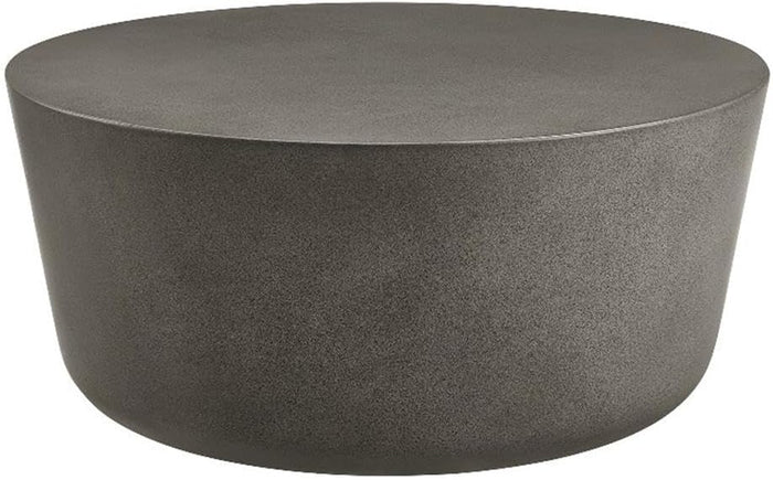 Modway Brion 34 Inch Round Concrete Coffee Table – Indoor/Outdoor Tapered Cylinder Coffee Table – Low Center Table for Living Room or Patio in Gray