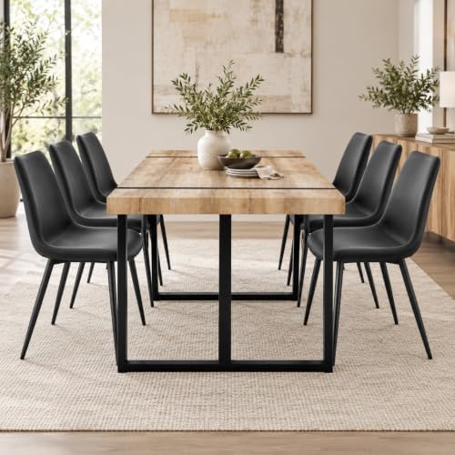 Dining Table Set for 6, 71'' Wood Dining Table and Chairs Set of 6