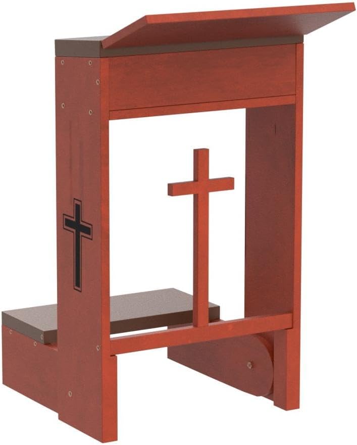 Prayer Bench Stool,Solid Wood Prayer Kneeler with Bench and Folding Table Top...