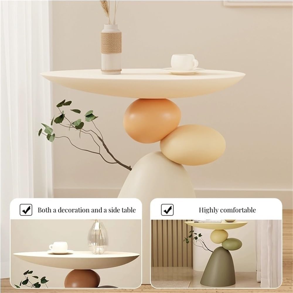 Multifunctional Sofa Side Table, Small Accent Table, Modern Resin End Table, ...