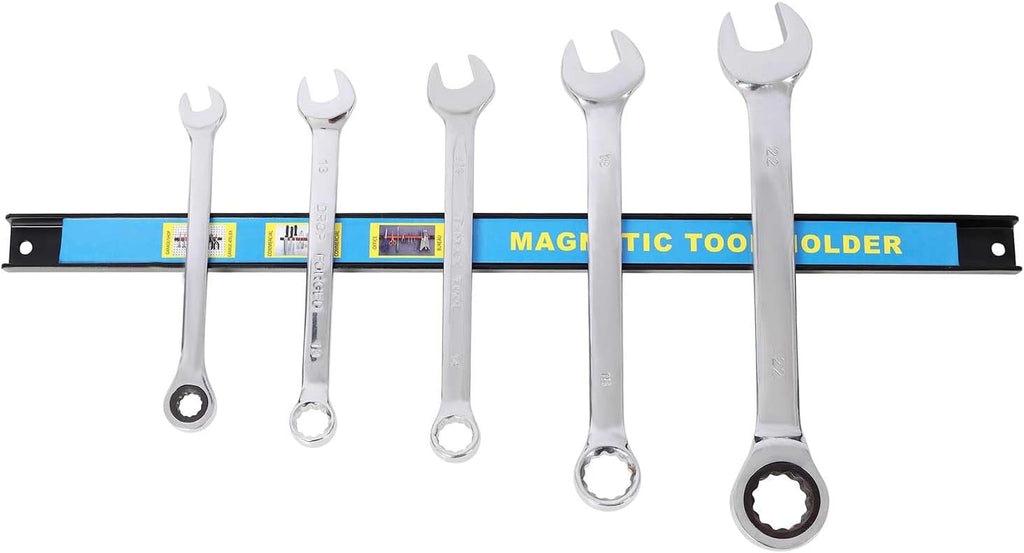 Magnetic Tool Holder 8 Pack, 18" Heavy Duty Magnetic Tool Organizer Strip with Mounting Screws, Wall Mounted Metal Tool Rack Bar for Garage, Workshop, Kitchen, Tool Storage and Organization