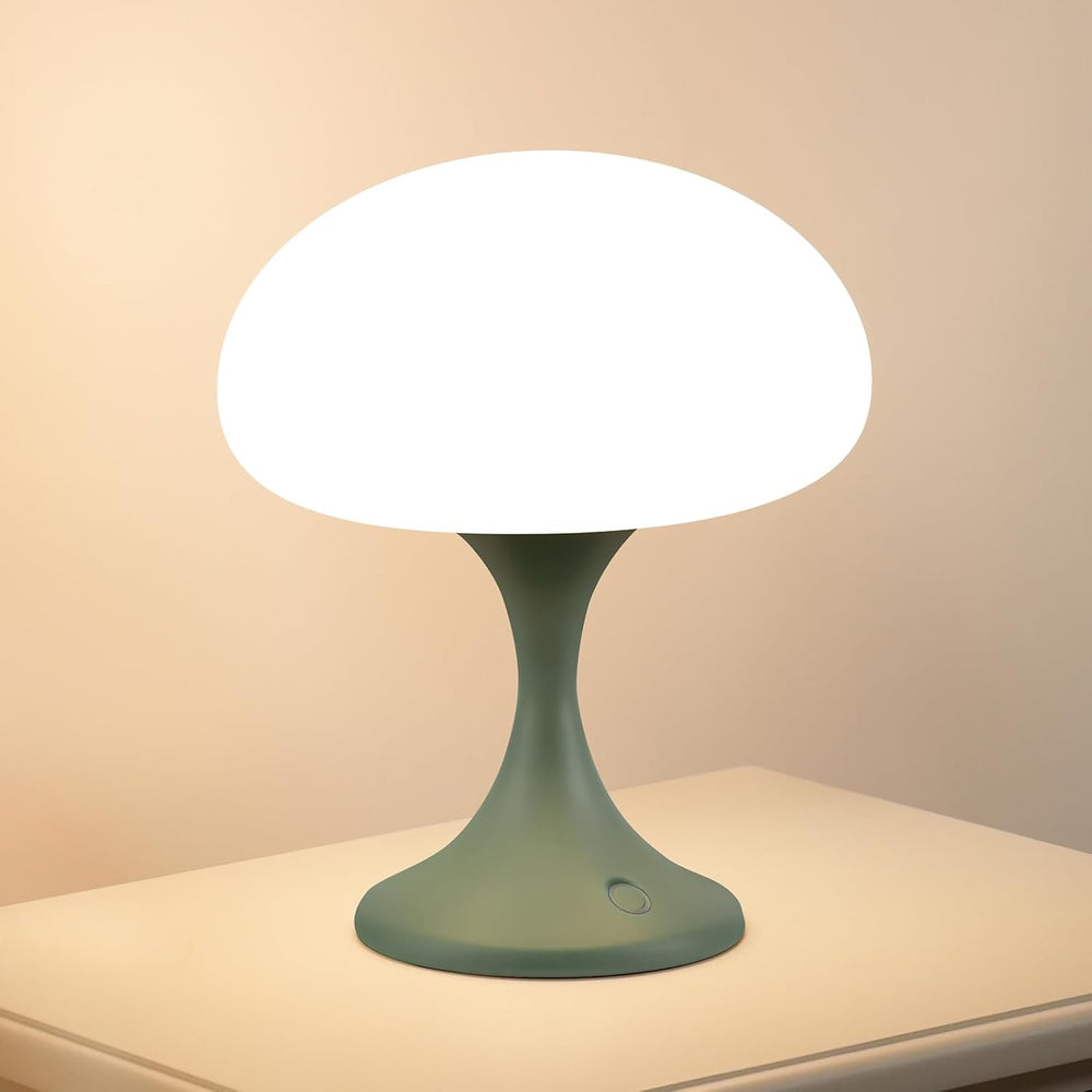 MAGCHARM Mushroom Lamp, 5W LED Cordless Rechargeable Table Lamp with Glass Sh...