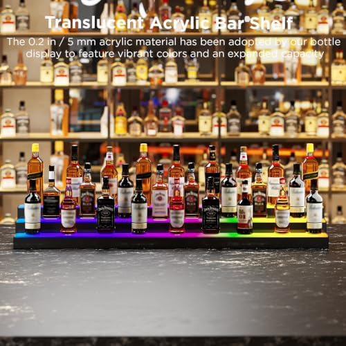 Dethan 3 Tier 60 Inch Extra Large Liquor Bottle Display Shelf – Wall Mounted ...