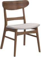 Christopher Knight Home Helen Mid-Century Modern Dining Chairs (Set of 4), Polyester,Rubberwood, Light Beige, Walnut