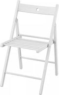 Home Wooden Folding Chairs, Foldable Wood Kitchen Solid Wood Frame, Max Load 242 Lbs, No Assembly Easy(White)
