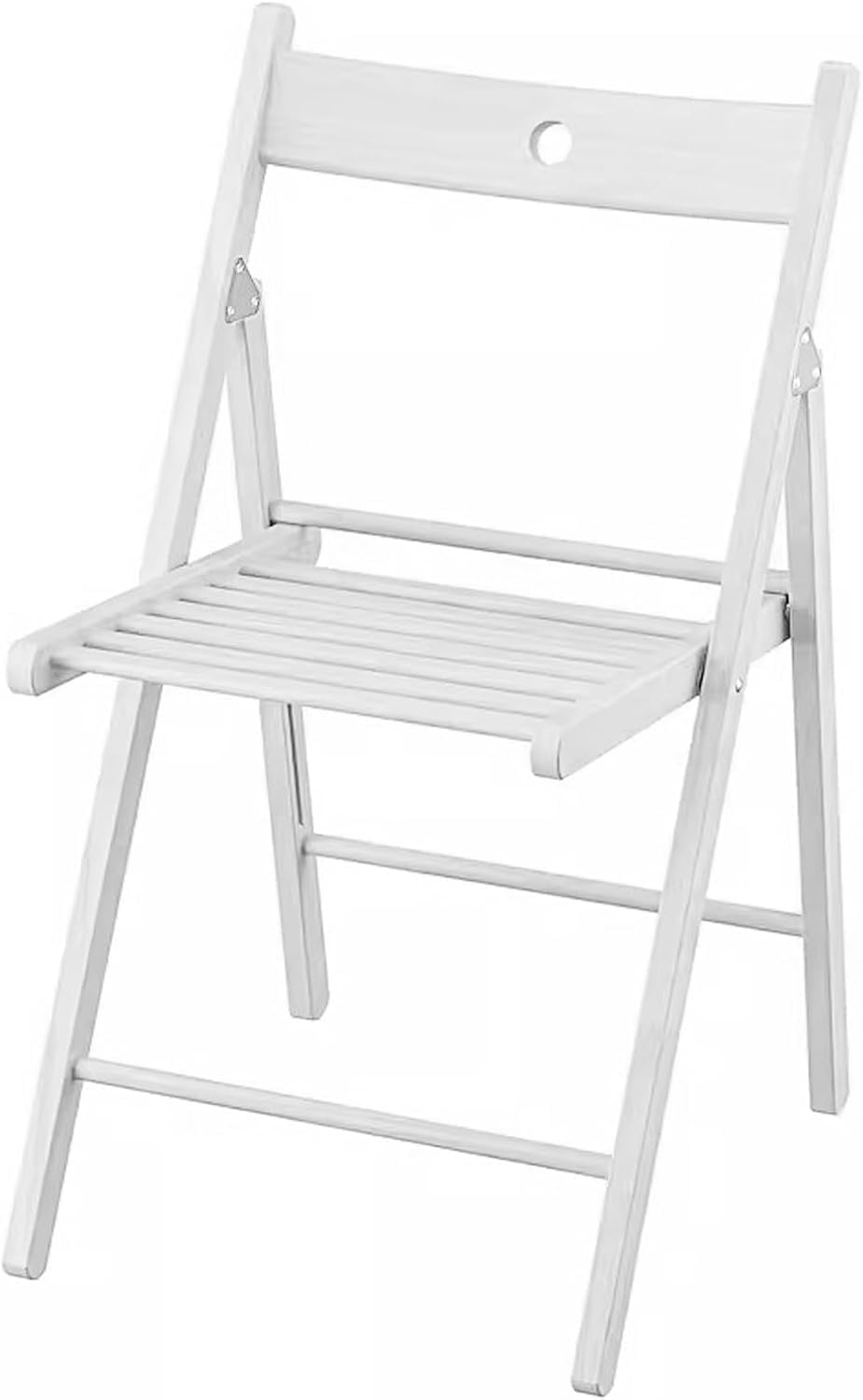 Home Wooden Folding Chairs, Foldable Wood Kitchen Solid Wood Frame, Max Load 242 Lbs, No Assembly Easy(White)