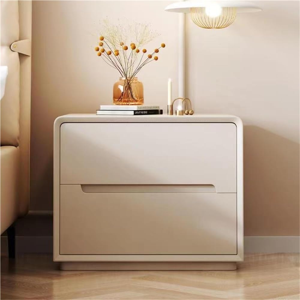 Modern Nightstand, Solid Wood Bedside Table, Simple Night Stand with 2 Drawer...