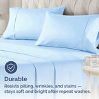 Standard Pillow Cases - 2 Pack - Super Soft Pillowcase Covers - Envelope Enclosure - Hotel Quality Pillow Protectors - Wrinkle Free, Fade & Stain Resistant - Machine Washable - 20" x 26" (Light Blue)
