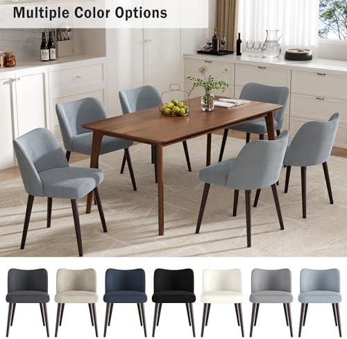 Modern Fabric Upholstered Dining Chairs Mid Century Farmhouse Dinner Chair wi...