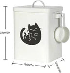 Dog and Cat Food Storage Container 6L, Cute Pet Food Storage Containers with Lids Airtight, Metal Cat Food Bin with Measuring Cup, Durable Airtight Cat Food Container for Pet Owners(#1)