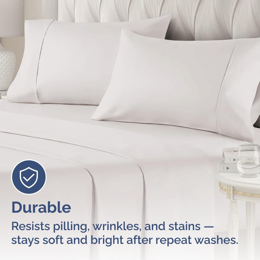 King Pillow Cases - 2 Pack - Super Soft Pillowcase Covers - Envelope Enclosure - Hotel Quality Pillow Protectors - Wrinkle Free, Shrink & Stain Resistant - Machine Washable - 20" x 40" (Light Grey)
