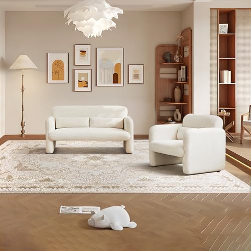 33.86" Accent Chairs, Modern Velvet Fabric Arm Chair Comfy Upholstered A...