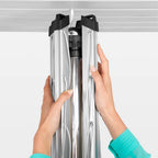 Brabantia Lift-O-Matic Outdoor 4 Arm Clothesline (197 ft/Ø 1.8") Height Adjustable, Folding Clothes Drying Rack + Ground Spike & Cover (Gray)